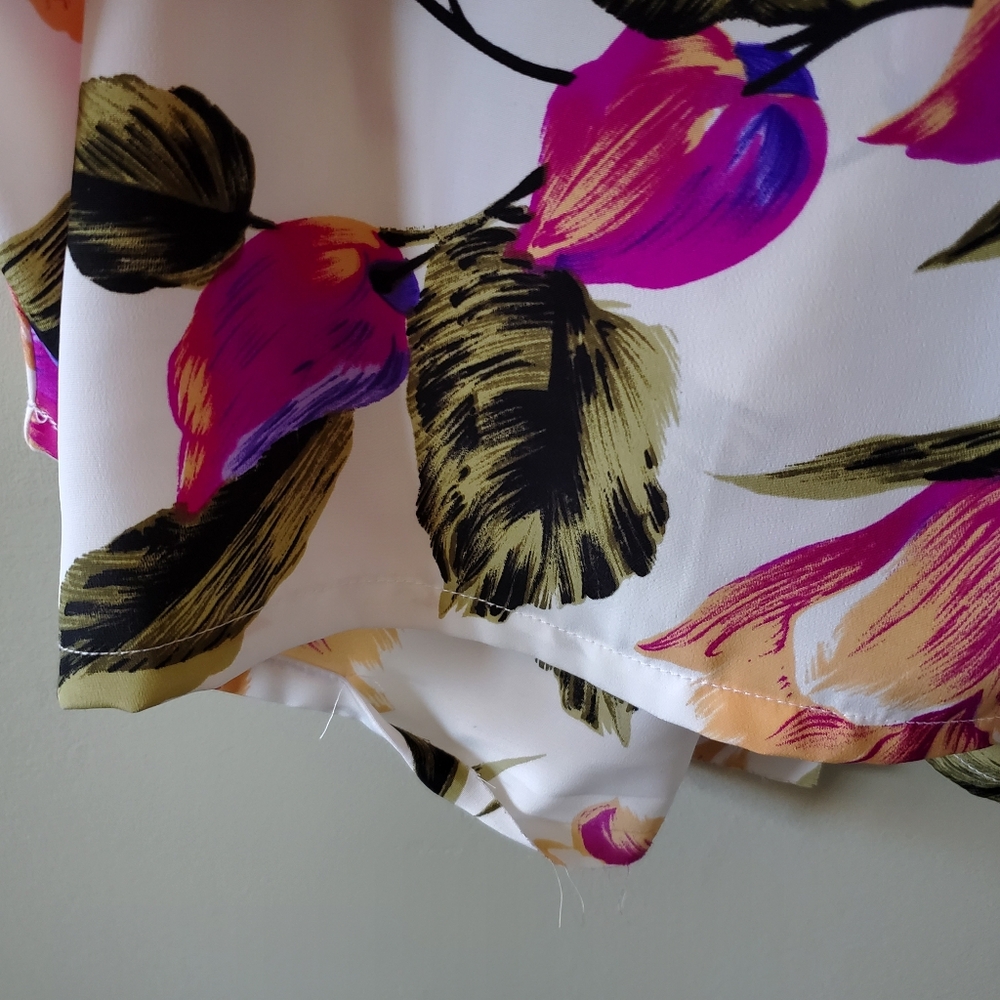 Alia 16 Vintage 90s Romantic Feminine Bold Floral Resortwear Satin Kimono - Picture 16 of 16